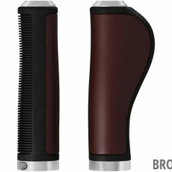 BROOKS Poignées Ergonomic Leather Grips -VTT Soldes Magasin Brooks Ergonomic Leather Grips brown 8021890579140